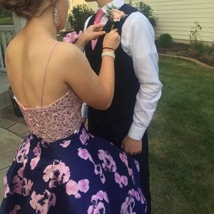 Pink and purple floral dress